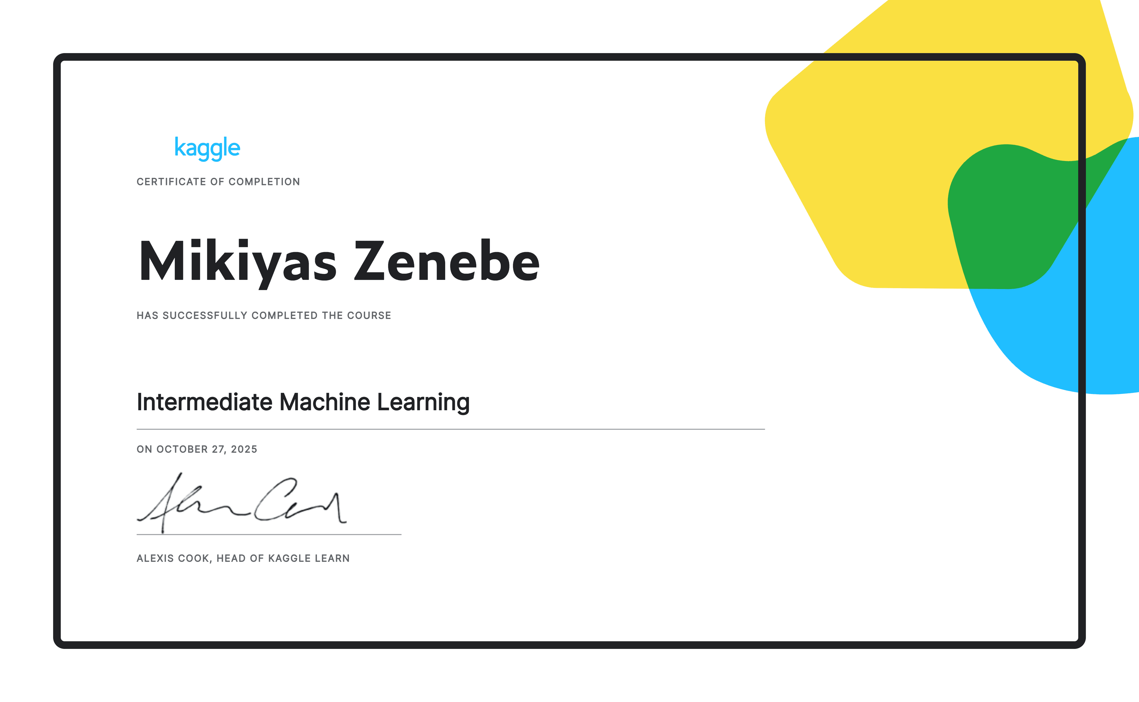 Kaggle award Intermediate Machine Learning